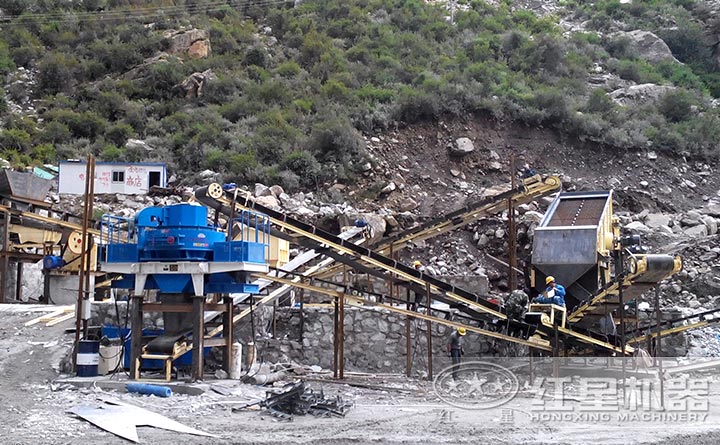 固定式造沙機設備生產現(xiàn)場