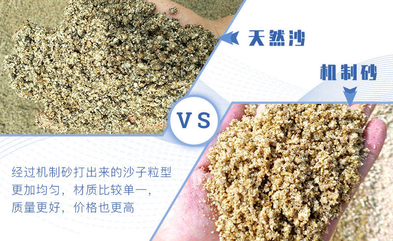 相比較天然砂，機(jī)制砂的優(yōu)勢(shì)較多